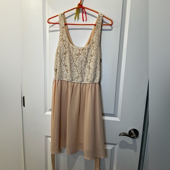 Forever 21 Womens Sleeveless Pastel Pink Floral Dress Size Medium - Picture 6 of 8